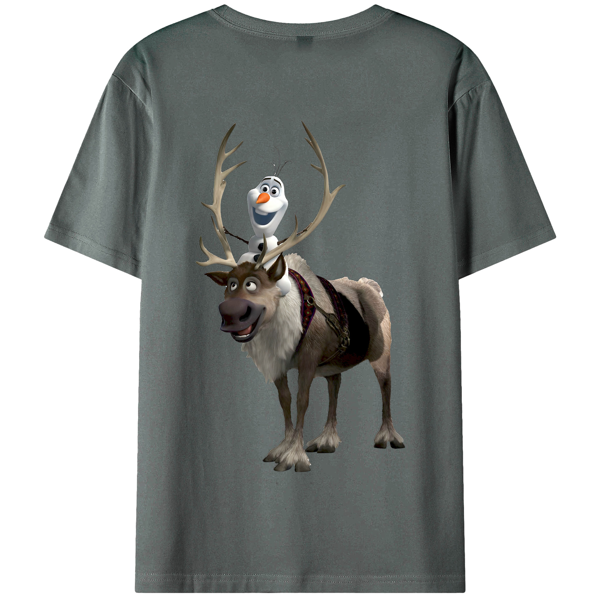 （画像用） アナと雪の女王 アンナ エルサ Frozen Anna Elsa 綿100％半袖Tシャツ（背面プリント）